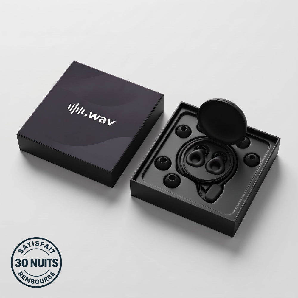 Wav Dream, paire de bouchons de nuit noirs, garantie 30 nuits